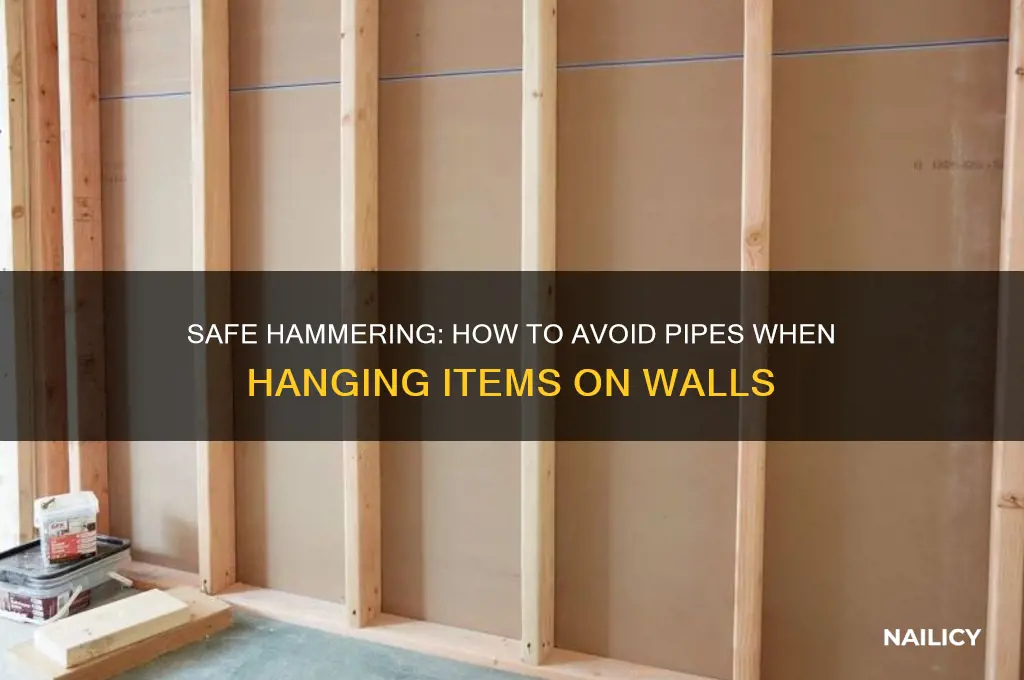 where to hammer nail to avoid pipes