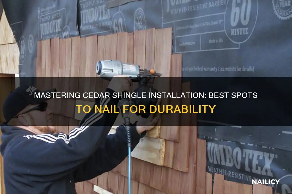 where to nail cedar shingles