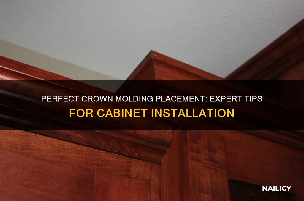 where to nail crown molding on cabinets