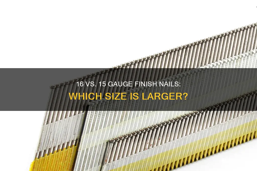 which finish nail is larger 16 or 15