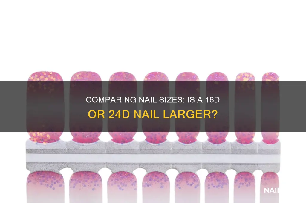 which is larger 16d or 24d nail