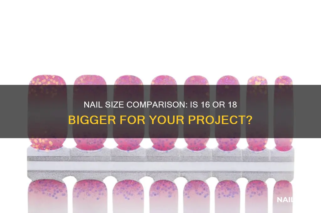 which nail is bigger 16 or 18