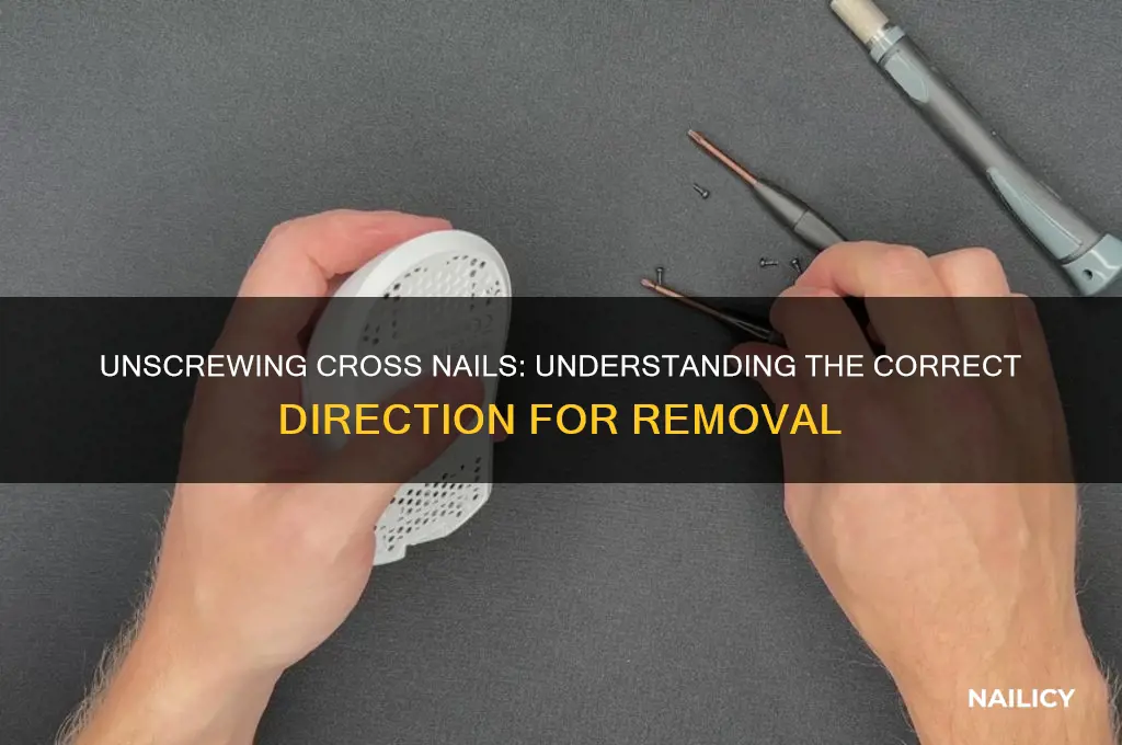 which way unscrews cross nail