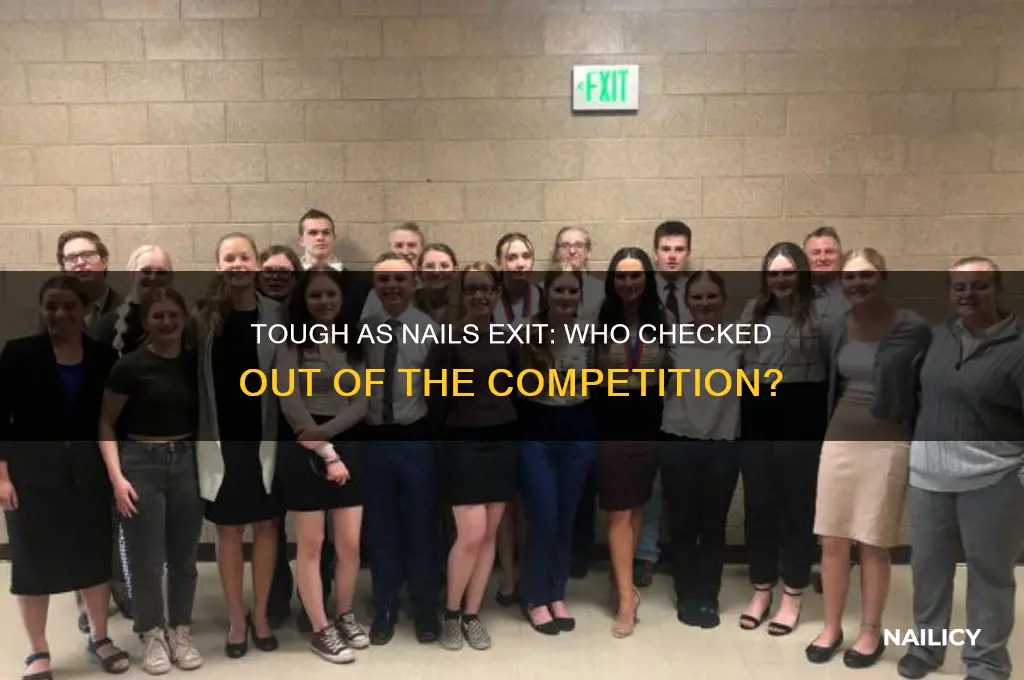 who checked out on tough as nails