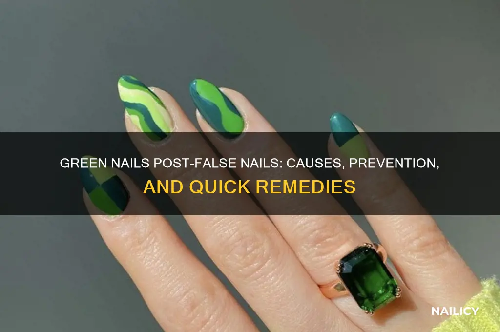 why are my nails green after false nails