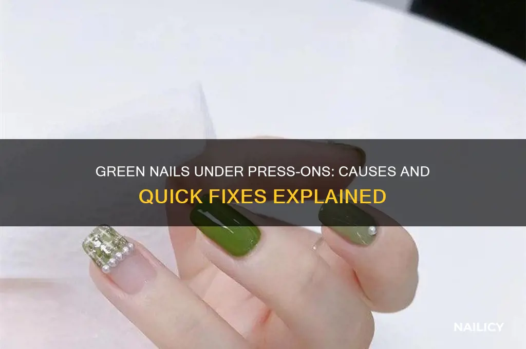 why are my nails green under press ons