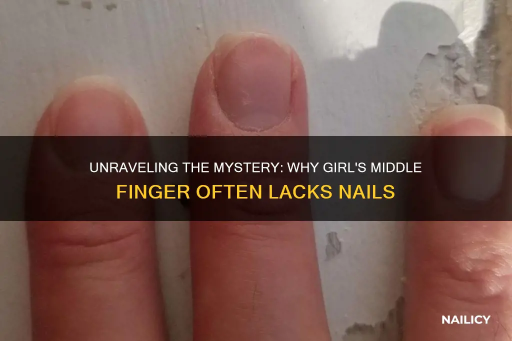 why do girl left hand middle finger has no nails