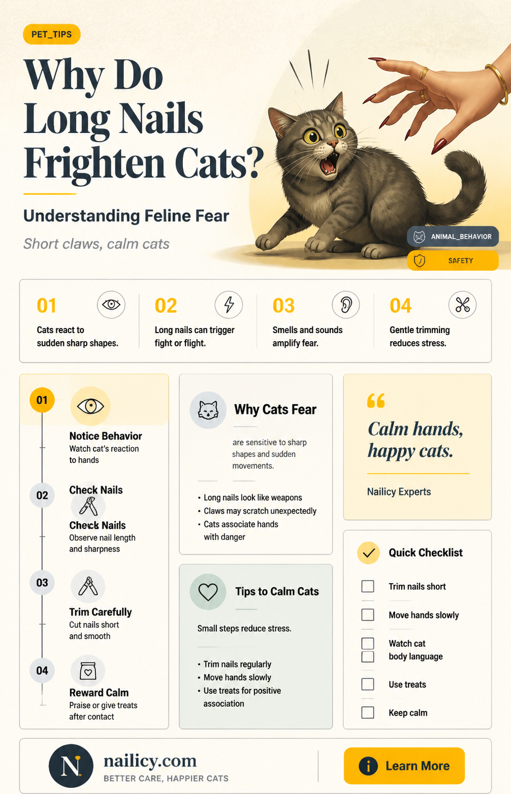 are cats scared of long nails
