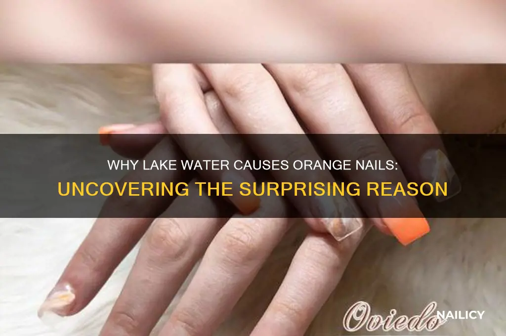 why do nails turn orange from lake water