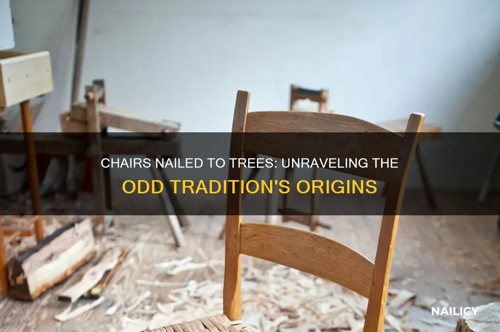 why do people nail chairs to trees