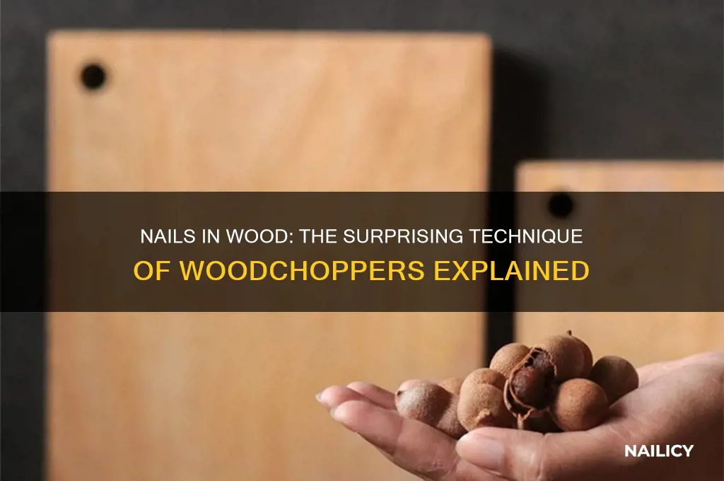 why do woodchoppers put nails in the wood