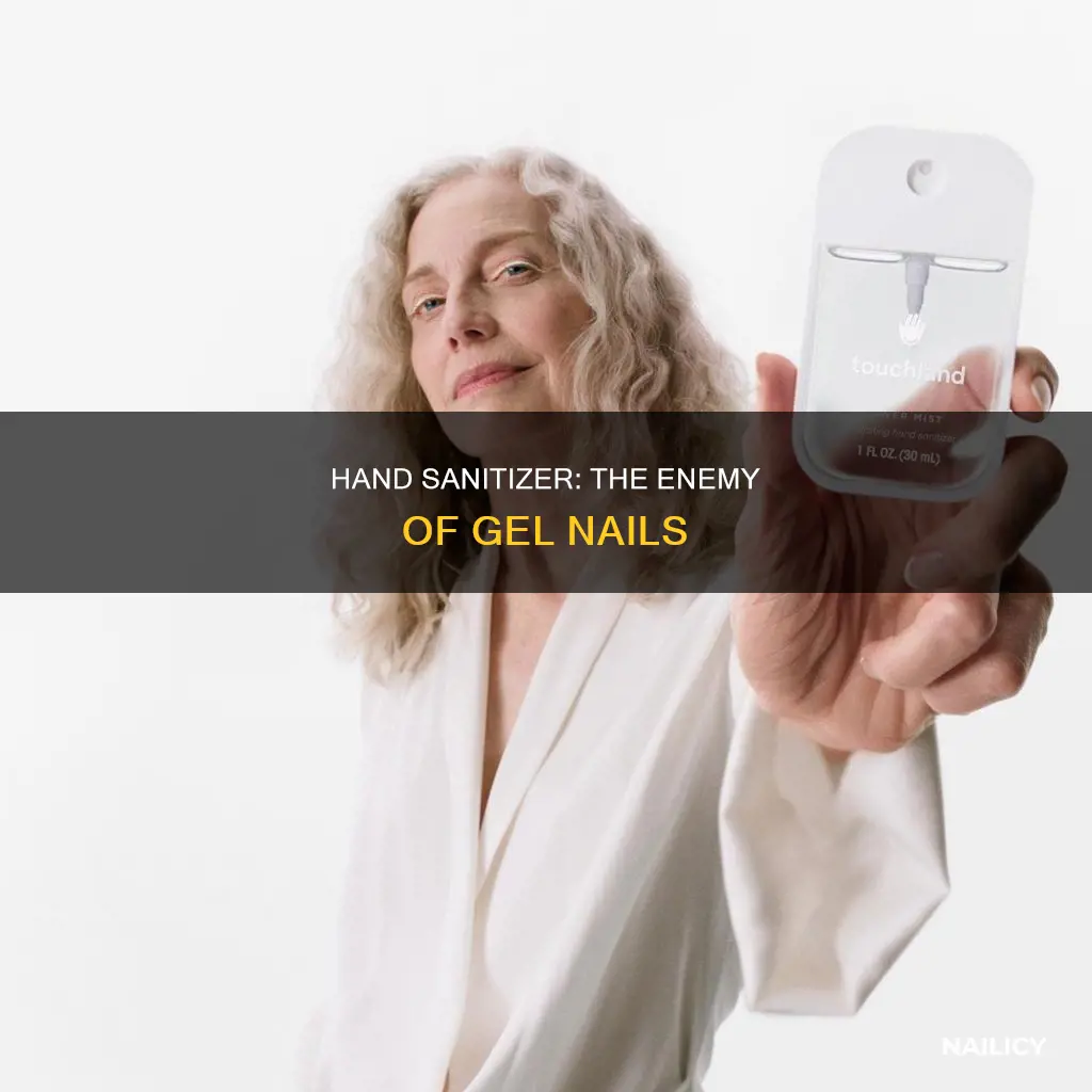 why does hand sanitizer discolor nail gel