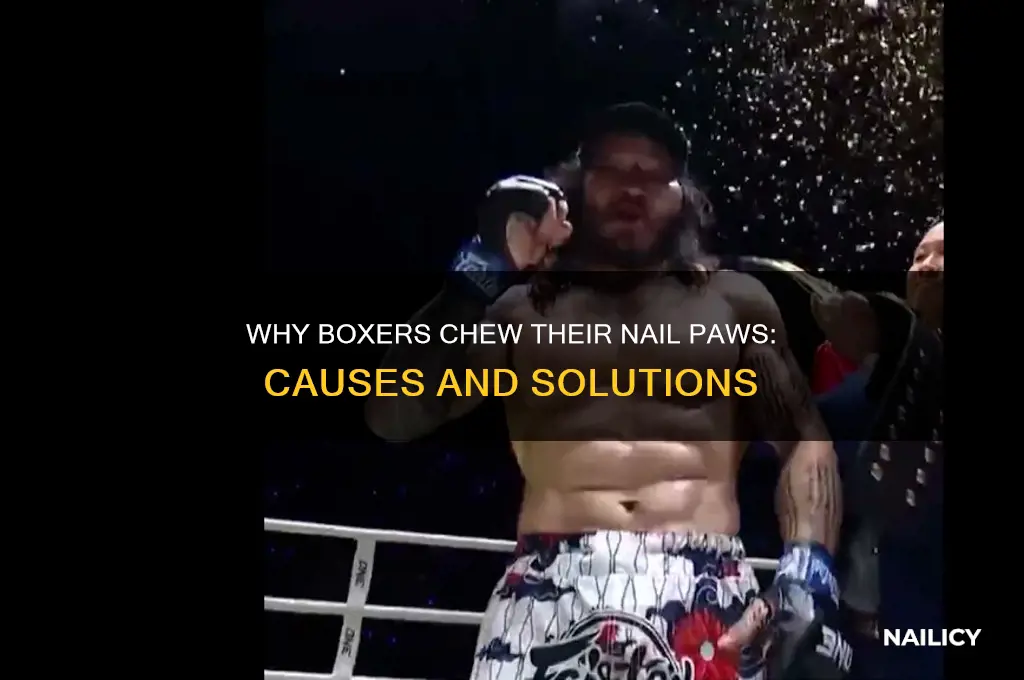 why does my boxer chew his nails paws