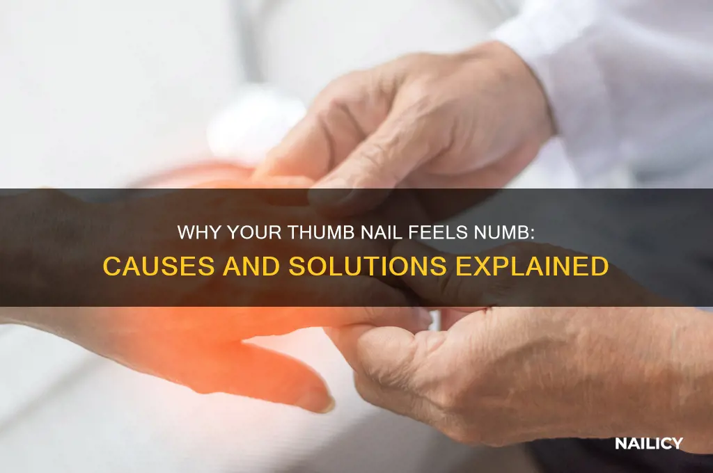 why does my thumb nail feel numb