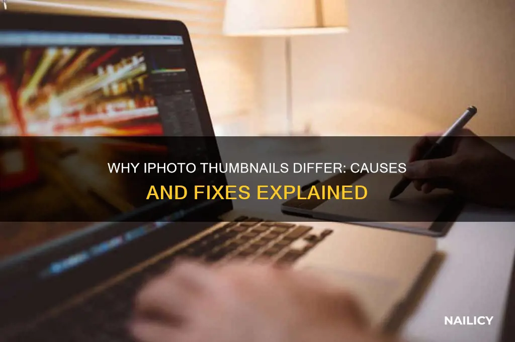 why is iphoto showing different thumb nails