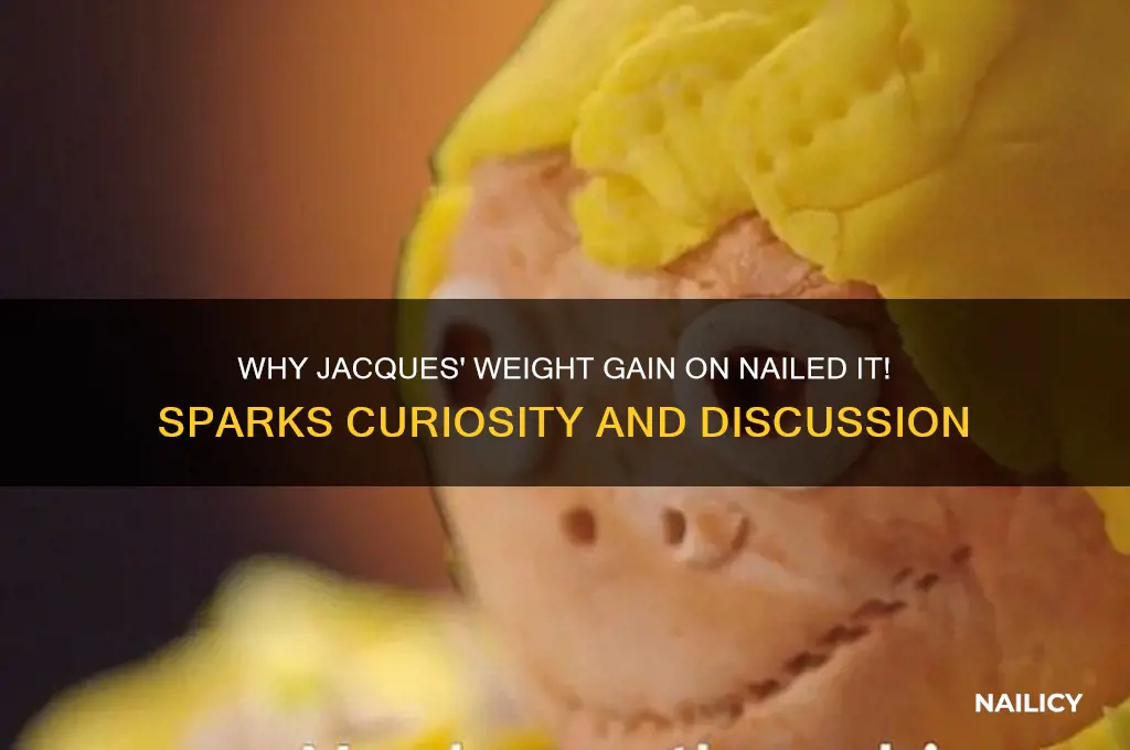 why is jaques on nailed it fat