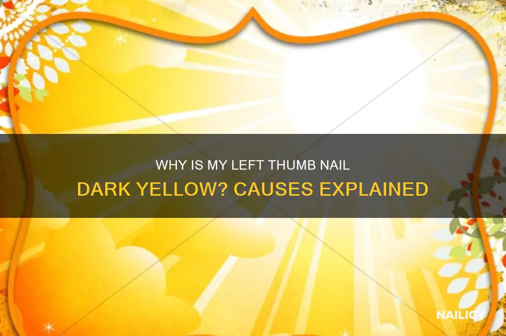 why is my left thumb nail dark yellow