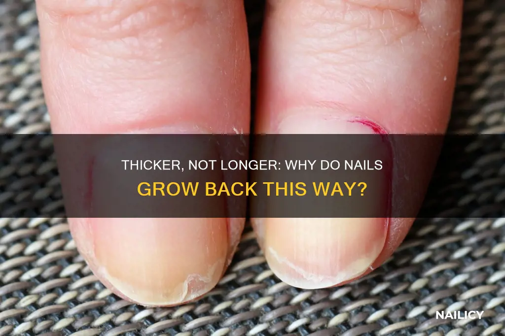 why is my nail growing back thicker not longer