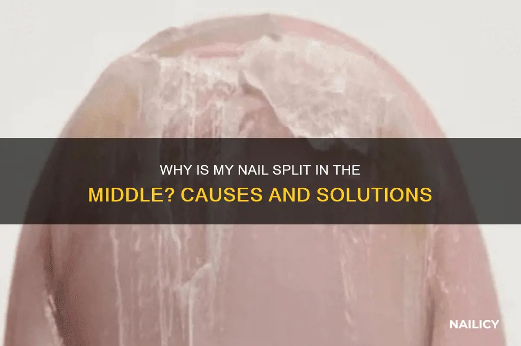 why is my nail split in the middle