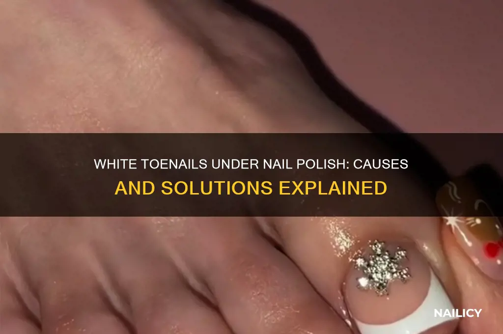 why is my toenail white under my nail polish