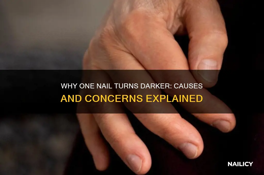 why is one nail darker than the rest