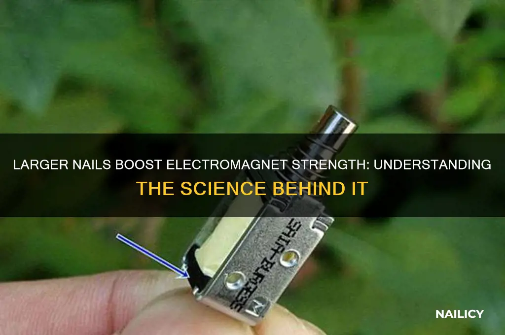 why larger nails increase electromagnets