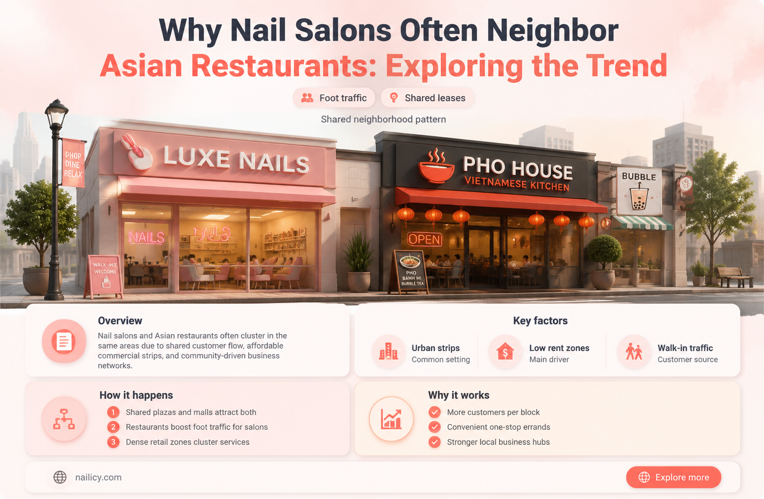 are nail salons next to asian food places