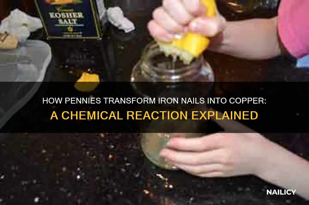 why oennies make an iron nail copper