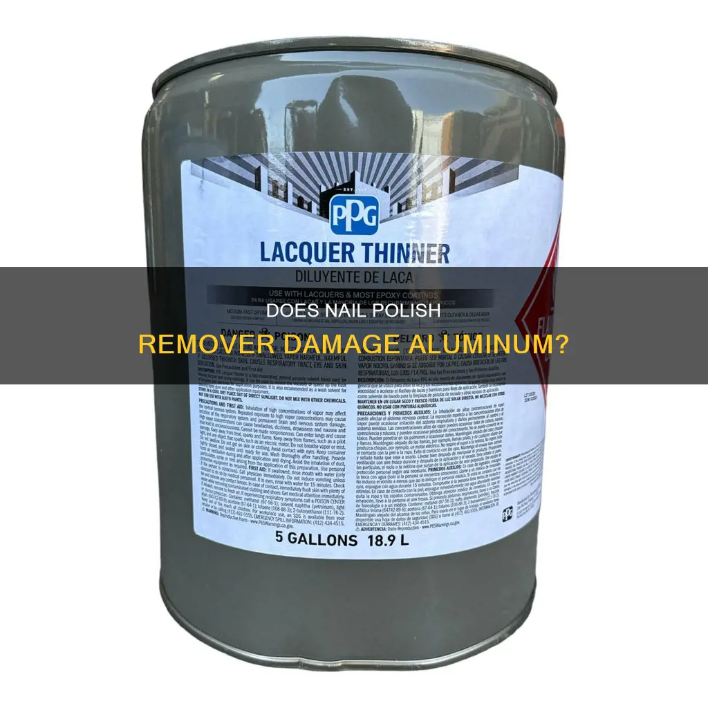 will finger nail polish remover hurt the aluminum