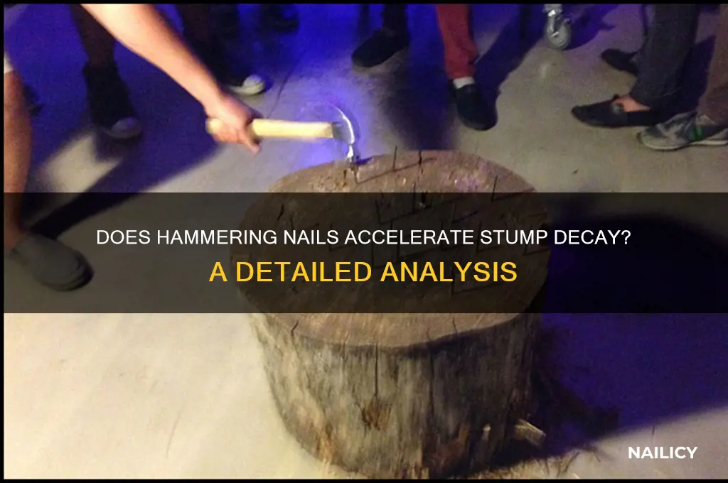 will hammering nails into a stump make it deteriorate faster